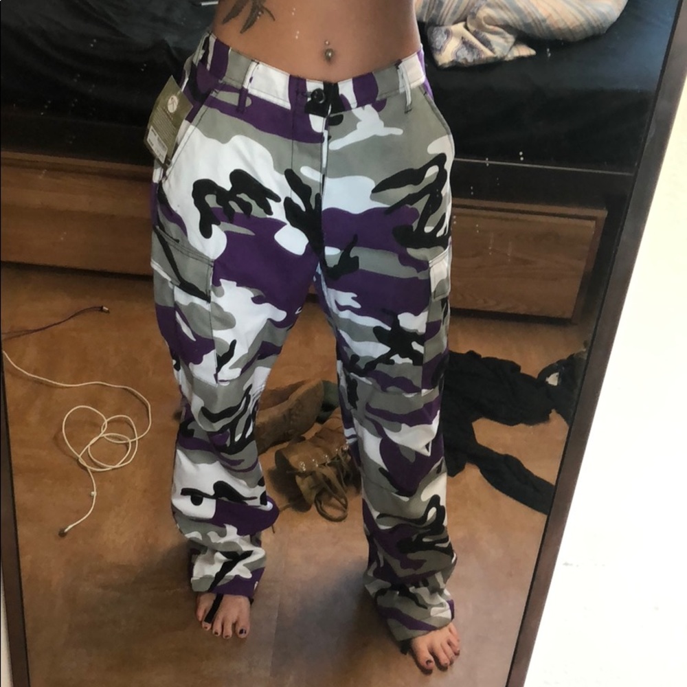 purple camo pants